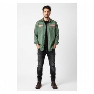 Friday The 13th Camp Crystal Lake Work Shirt Mens XXL J Voorhees Utility Horror